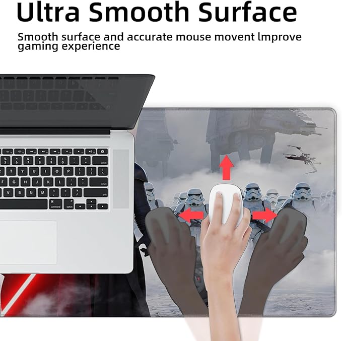 Large Gaming Mouse Pad XXL,Soft Big Extended Mousepad with Non-Slip Rubber Base and Stitched Edges,Smooth Surface Laptop Desk Pad,Computer Keyboard and Mice Combo Pads Mouse Mat,31.5x15.7 inch