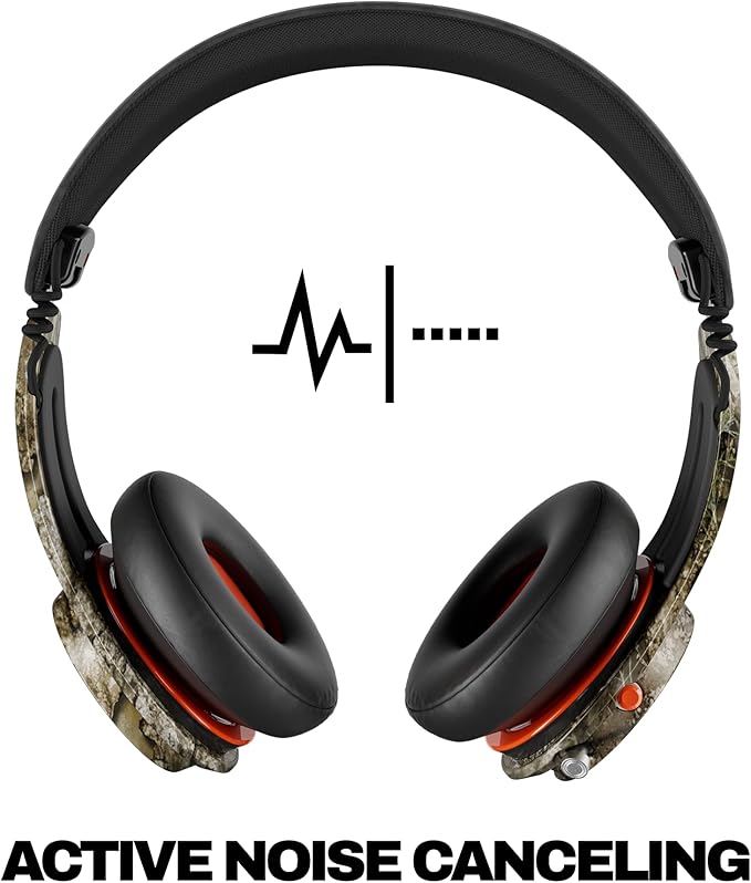 Skullcandy Icon ANC Wireless On-Ear Bluetooth Headphones, Active Noise Cancelling, 60 Hours Battery, Sweat Water Resistant, Foldable Durable Travel Ready, Microphone for iPhone Android - Realtree APX