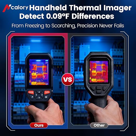Hcalory T2-G 3.5" Thermal Camera 512*384 TISR Resolution Handheld Thermal Imager 6-Hour Battery Life with Video Recording and Wireless Connection Supported -4°F~1022°F Infrared Imager with PC Software