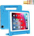 Dteck Kids Case for iPad Air 13 inch M2 2024, iPad Pro 13" Case 2024, Lightweight Shockproof Rugged EVA Kids Friendly Handle Kickstand Child Proof Protective Case with Pencil Holder, Blue