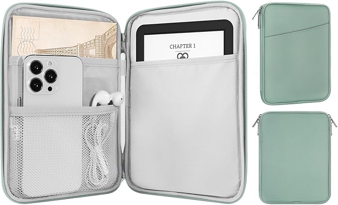 MoKo 6-7" eReader Sleeve Bag for 7" ereader Colorsoft Signature Edition, All-New 6" ereader 11th Gen 2022/10th Gen 2019/8th Gen 2016, 6.8" ereader Paperwhite 11th/10th Gen 2021/2018, Bodhi Green