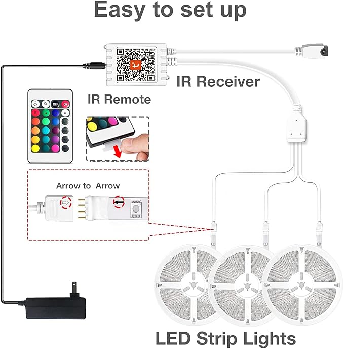 DAYBETTER Smart WiFi LED Strip Lights 150ft (3x50ft), RGB Color Changing, Alexa Google Voice Control, Music Sync, App Remote, Indoor Home Decor for Bedroom Gaming Room Party