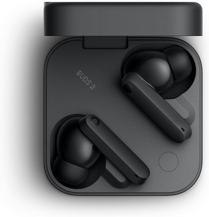 CMF By Nothing Buds 2 48dB Hybrid ANC True Wireless Earbuds, Strong and Comfort Noise Cancelling, Ultra Bass and Dirac Sound, in-Ear Detection, 55H Playtime, 6ENC Mics, Bluetooth 5.4 Dark Grey