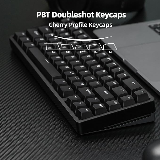 OOCTPK Chilkey ND65 Wireless Aluminum Mechanical Keyboard, 65% Layout Portable Gaming Keyboard, Tri-Mode BT5.0/2.4GHz/USB-C Hot Swappable Custom RGB Backlit Key Board for Laptop Office PC - Black
