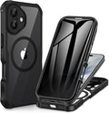 CENHUFO Magnetic Privacy for iPhone 17 Case [Compatible with Magsafe] Full Body Phone Case Built-in 9H Tempered Glass Privacy Screen Protector Camera Protection Shockproof Bumper Clear Cover -Black