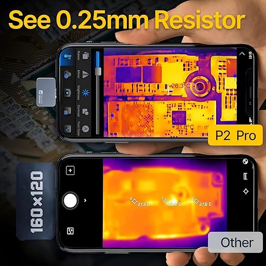 Thermal Camera for Android Phone, P2 Pro Thermal Imager with Macro Lens, Infrared Camera with 512 × 384 IR Resolution, 15× Zoom, -4℉ to 1112℉ Temp Range Thermal Imaging Camera for Phone (Android)