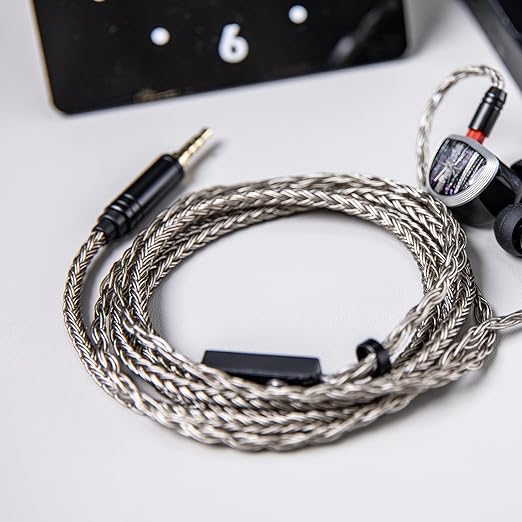 Linsoul Tripowin Zonie HiFi in-Ear Monitor Upgrade Cable, with Omni Mic, 16-Core Silver-Plated SPC Earphone Cable, Type-C/3.5mm Options, 1.25m SPC Tangle-Free Wire for Audiophiles(3.5MM,MMCX)