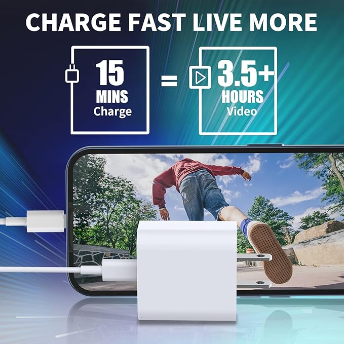 [Apple MFi Certified] iPhone Charger Fast Charging, LANWK 2Pack 20W USB-C Charger Block Dynamic Power Adapter Type-C Wall Charger with 6FT Lightning Cable for iPhone 14 13 12 11 Pro XS Max XR X 8 iPad