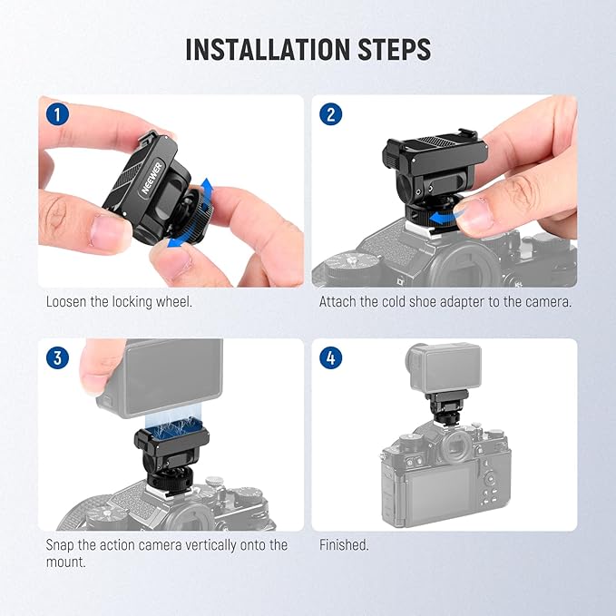 NEEWER Magnetic Mount Adapter Compatible with DJI Osmo Action 5 Pro/4/3, Upgraded Metal Quick Release Action Camera Mount Vlogging Accessories