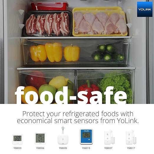 YoLink Smart Wireless Temperature & Humidity Sensor, 3-Pack, Wide Temp Range for Fridge, Green House, Pet Cage, App Alerts, Emails, Text/SMS alerts- Hub Required