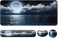 Keyboard Wrist Rest + Mouse Pad with Wrist Support + Desk Mat + Coaster 4 in 1 Set, XXL Large Gaming Mousepad Cute Ergonomic Mouse Pads for Desk Computer Laptop Office Decor-Moon Ocean