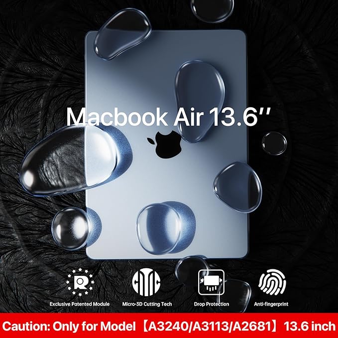 Soonjet Matte Case for MacBook Air 13/13.6-inch (M4/M3/M2, 2022–2025 Models A3240 A3113 A2681), Lightweight | Scratch & Fingerprint Resistant | Closes Seamlessly | Ideal for Work, Travel & Study