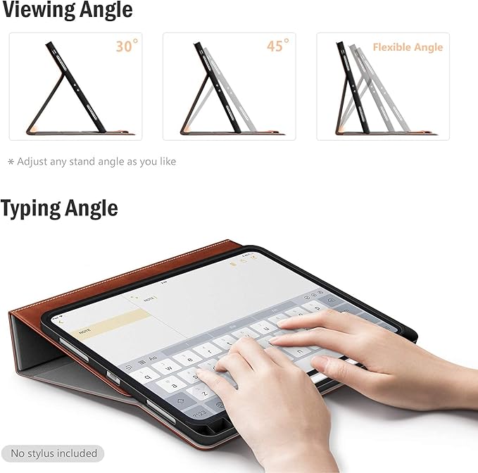 Antbox Case for iPad Pro 12.9'' 6th Generation (2022) 5th/4th/3rd Generation (2021/2020/2018), Built-in Pencil Holder Auto Sleep/Wake Function PU Leather Smart Cover (Brown)