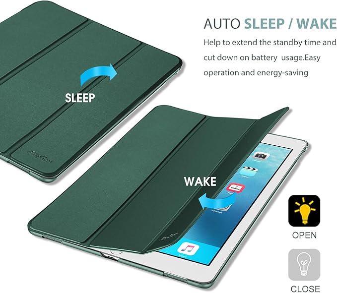ProCase Smart Case for iPad Pro 12.9 Inch 1st and 2nd Generation (2015 and 2017 Model), Stand Cover Support Auto Sleep/Wake -Mgreen