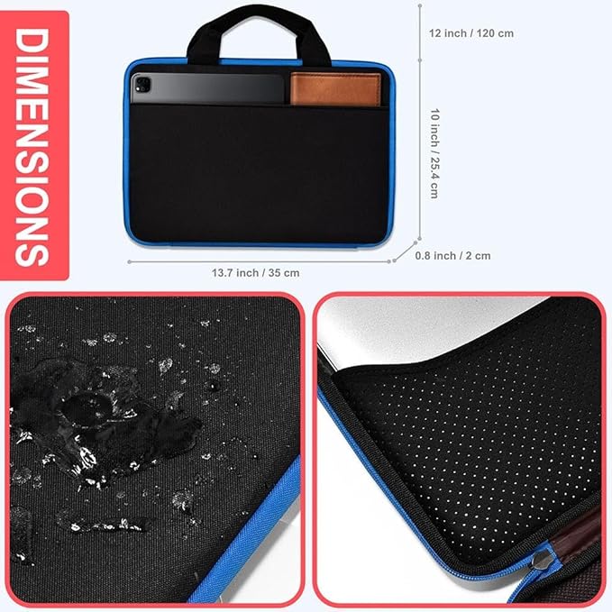 Hseok Laptop Case 13.3-14 Inch Sleeve,TSA Shockproof Computer Handbag,Compatible with MacBook Neo/Pro 14 M5/M4/M3/M2/M1,All Models 13.3" MacBook Air/Pro,XPS 13/14,Most 13-14 Notebooks,Blue Edge