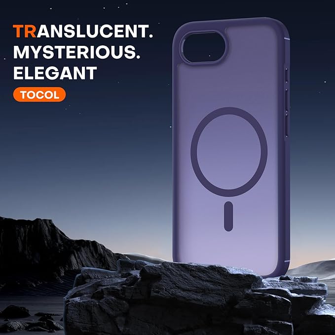 TOCOL for iPhone 17e Case, Compatible with Magsafe, Military Drop Protection, Slim Translucent Matte Shockproof for iPhone 17 e Case 6.1 inch (Midnight Purple)