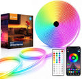 Neon Rope Lights - 16.4Ft Flexible LED Rope Lights,24V RGB Rope Lights Control with App/Remote Multiple Modes,DIY Design, IP65 Waterproof Strip Lights for Bedroom Room Outdoors Decor