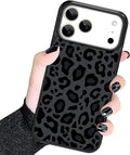 KANGHAR Case Compatible with iPhone 17 Pro Max,Black Leopard Design,Tire Texture Non-Slip +Shockproof Rugged TPU Protective Case for iPhone 17 Pro Max 6.9 Inch