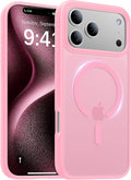 Magnetic for iPhone 17 Pro Max Case,[Anti-Slip][Compatible with MagSafe][Military Grade Drop Protection] Shockproof Protective Translucent Matte Phone Case for iPhone 17 Pro Max Case,Pink