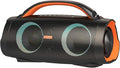DOSS Extreme Boom Pro 100W Loud Outdoor Speaker, 2+2 Channel, IPX6 Waterproof, Bluetooth 5.3, 20H Playtime, Dynamic RGB Lights, Portable Speaker for Camping, Beach, Pool, Working Outside - Orange
