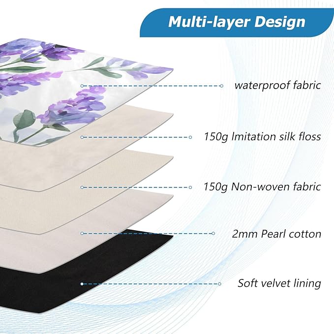 Lavender Laptop Case Sleeve, Butterfly Lavender Pattern Purple Shockproof Protective Computer Carrying Cover, Briefcase Handbags 13-13.3inch Laptop Sleeve Bag