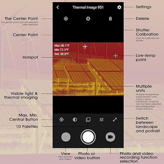 BTMETER Thermal Imaging Camera, 256x192 IR Resolution with WiFi for Android & iOS, Home/Industrial Infrared Camera for HVAC, Electrical & Automotive Inspection (-4°F to 1022°F) BT-951A