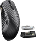 ATTACK SHARK R11 Ultra 8K Carbon Fiber Wireless Gaming Mouse with 42000 DPI-PAW3950 MAX Sensor-49g Lightweight,Nordic 52840 MCU Chip,Wired/BT/2.4Ghz Programmable,RGB Coiled Cable for PC(Black Wave)