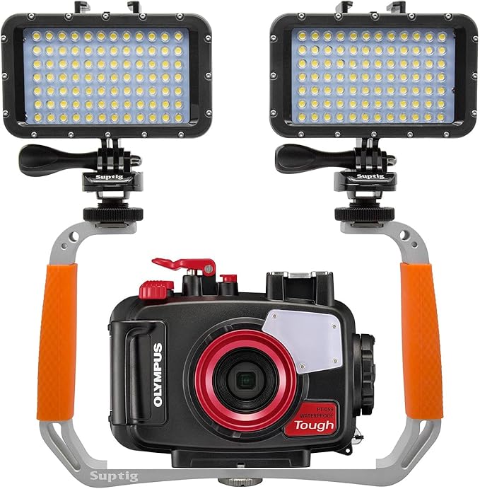 Suptig Dive Rig, Diving Gear Action Camera Rig Compatible for Gopro Hero 13 12 11 10 9 8 7 6 5 4 3 2, Gopro Max2, DJI Osmo, Insta 360, Akaso, Olympus TG, Phone and More Action Camera