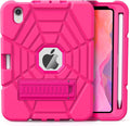 Grifobes Case for iPad mini 7th 2024 (A17 Pro) / Mini 6th Generation 2021 8.3", Heavy Duty Shockproof Cover with Pencil Holder Stand, for i Pad Mini 7/6 Gen 8.3 inch Case Girls (Hot Pink)
