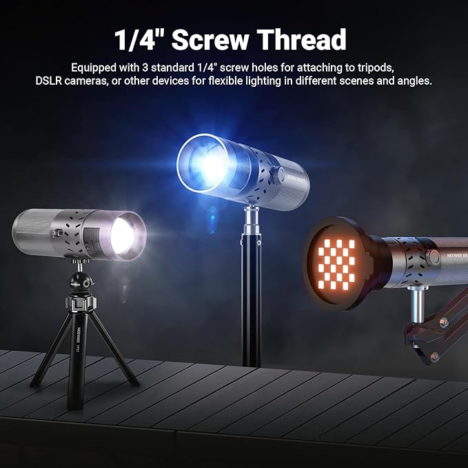 NEEWER BASICS 20W RGB Photography Flashlight with 4 Colors/20 Gobo Filters, Built in 49.95Wh Battery, 6300K CRI95+ Portable LED Spotlight Ambient Sunset Light for Video Recording Studio Lighting, FL20