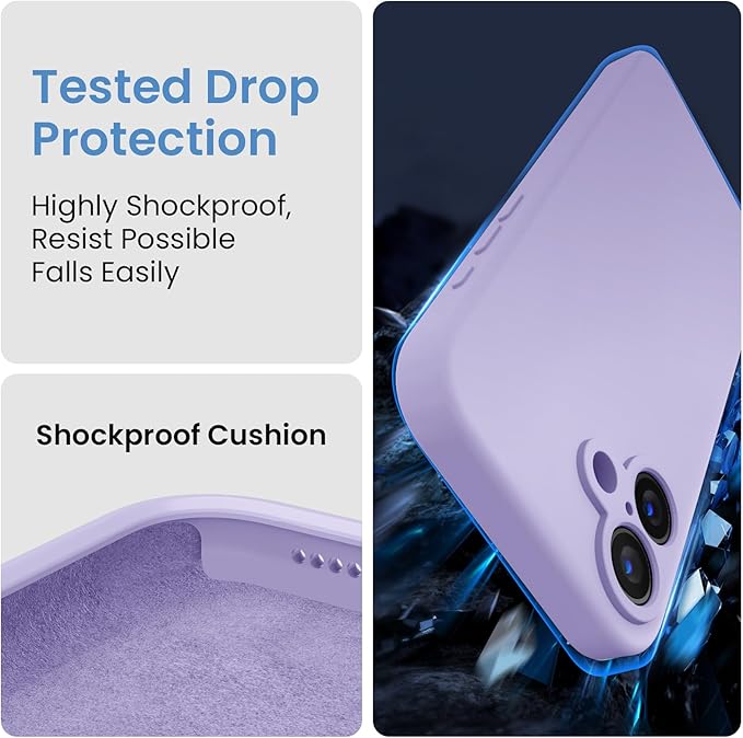 FireNova Designed for iPhone 16 Plus Case, Silicone Upgraded [Camera Protection] Case, Soft Anti-Scratch Microfiber Lining Inside, 6.7 inch, Clove Purple