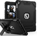 ZoneFoker 9.7" Case for iPad 6th/5th Generation 2018/2017, for iPad Air 2 / Air 1st / Pro 9.7, Heavy Duty Shockproof Protective 9.7 Inch Cover with Built-in Stand for i Pad 6 5 Gen(Black)