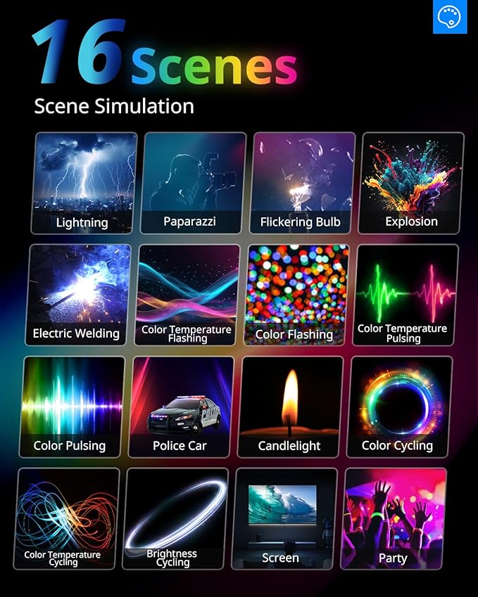 UBeesize 2-Pack RGB Photography Lighting, Studio Lights with Adjustable Tripod Stand and Ball Head, Video Light for Video Recording, Live Streaming, Makeup