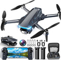 GPS Drone with Camera, 2K HD Drones for Adults, Foldable FPV Drone with GPS Auto Return, Follow Me, Circle Fly, Waypoint Fly, 5G Transmission, Gestures Selfie, Brushless Motor, 2 Batteries, Black