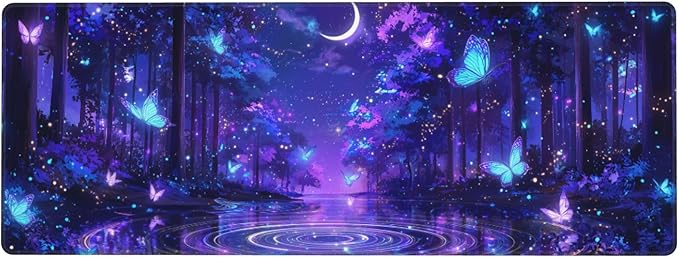 Butterfly Mouse Pad Extended Large Gaming Mouse Pad XL Stitched Edges for Gamer Home Office 31.5 X 11.8 Inch