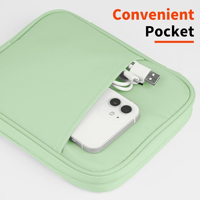HoYiXi Universal Sleeve Bag for 7-8 inch Tablet Fire HD 8/Fire HD 8 Plus Compatible iPad mini (6th Gen) 8.3" 2021, iPad mini 5/4/3/2/1, Tab A8, 7"-8" inch Android Tablet Sleeve Case -Green
