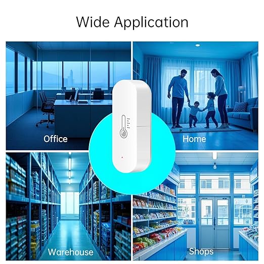 Smart Temperature Humidity Sensor, Tuya WiFi Hygrometer Indoor Monitor with App Alerts, Compatible with Alexa/Google Home, Real-Time Data & Scene Automation (2.4GHz Only)