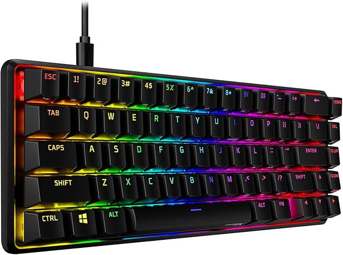 HyperX Alloy Origins 65 - Mechanical Gaming Keyboard – Compact 65% Form Factor - Tactile Aqua Switch - Double Shot PBT Keycaps - RGB LED Backlit - NGENUITY Software Compatible
