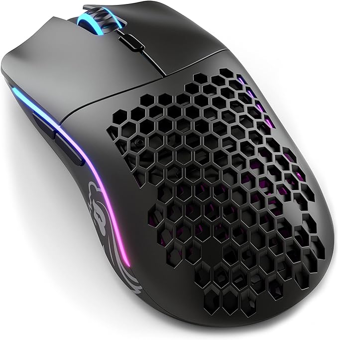 GLORIOUS Model O Wireless Gaming Mouse - Superlight, 69g Honeycomb Design, RGB, Ambidextrous, Lag Free 2.4GHz Wireless, Up to 71 Hours Battery - Matte Black