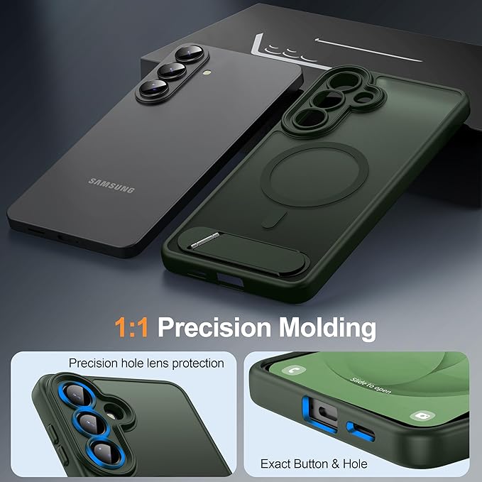 Magnetic for Samsung Galaxy S26+ Plus Case, [Compatible with MagSafe][Full Camera Protection][Built-in Invisible Kickstand] Translucent Matte Phone Case for S26 Plus 6.7" - Green