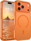 SUPFINE Magnetic for iPhone 17 Pro Case (Compatible with MagSafe)(Military Grade Drop Protection) Translucent Matte Shockproof with Anti-Fingerprint Phone Cover,Starry Orange