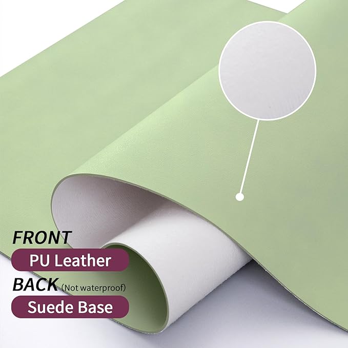 Bloss Leather Desk Mat and Keyboard Wrist Rest, Large Mouse Pad + Keyboard Pad+Mouse Wrist Support, Non-Slip Desk Mat Protector for St Patricks Day(31.5×15.7 Inches, Green)