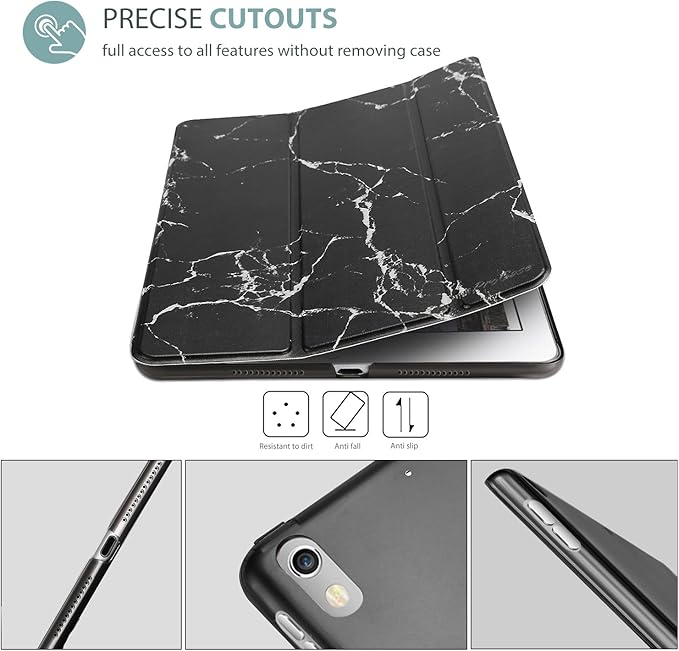 ProCase Smart Case for 10.5” iPad Air 3rd Generation 2019 / iPad Pro 2017, Slim Stand Cover with Translucent Frosted Back for iPad Air 3 -Blackmarble