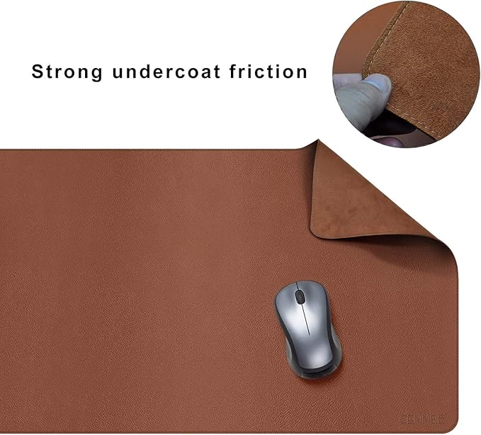 CENNBIE Leather Desk Mat 39.3"x19.6", Extra Large Desk pad,Large Office Writing Desk Computer Leather Mat Mousepad,Waterproof (Brown)