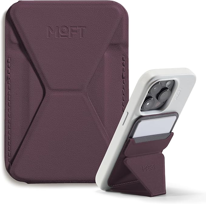 MOFT Magnetic Wallet Stand Compatible with iPhone 17/16/15/14/13/12 Series, Angle Adjustment & Magsafe Compatible MOVAS Phone Stand,BlackBerry