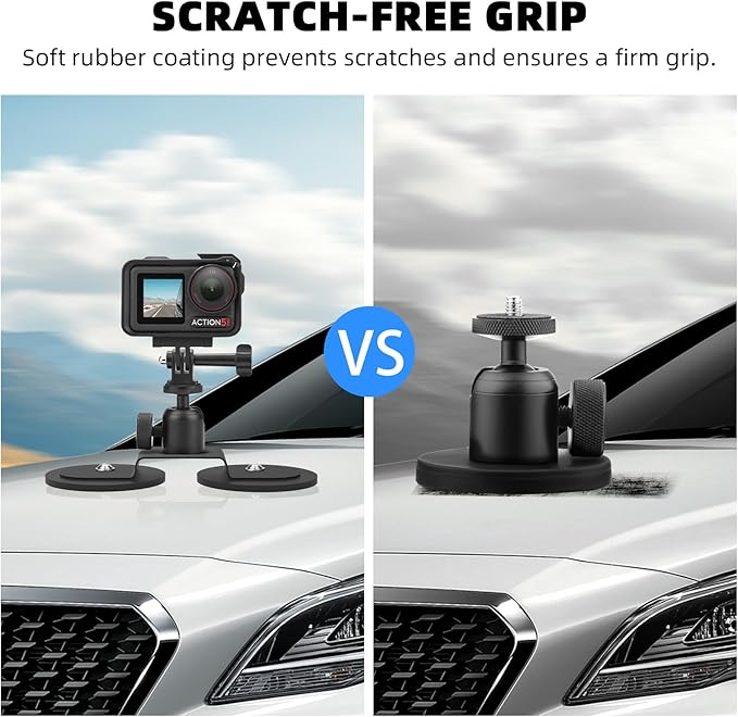 BRDRC Magnetic Car Mount for GoPro, Magnet Outside Camera Phone Holder Clip Stand for GoPro Hero Black Max, for Insta360 X4 X3 Go 3S, for DJI Pocket 3 Action 5 Pro 4 3, for iPhone Samsung Accessories