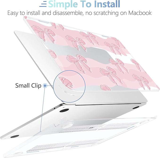 MEEgoodo Case for M5/M4/M3/M2 MacBook Air 15 inch Case 2026 2025 2024 2023, Laptop Shell Fit Model (A3448/A3241/A3114/A2941) for MacBook Air 15.3-inch, Melted Bow
