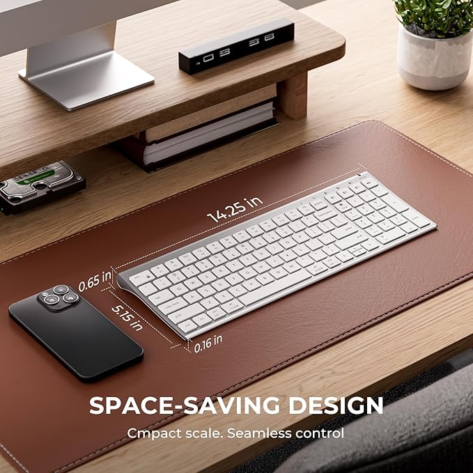 iClever BK10 SE Bluetooth Keyboard for Mac, Multi-Device Slim Wireless Keyboard with Numeric Keypad, Standard Full-Size Keys, USB-C Rechargeable, Compatible with iPad Windows iOS Android