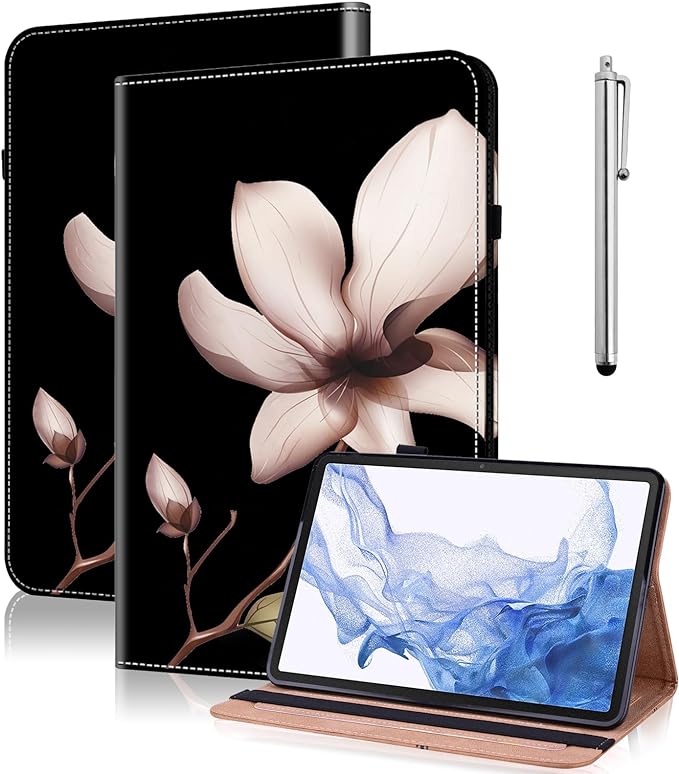 Case for iPad Pro 12.9 2022/2021/2020/2018, PU Leather Tablet Cases Flip Folio Multi-Angle Viewing Stand Protective Cover for iPad Pro 12.9" 6th Gen/5th Gen/4th Gen/3rd Gen - Mandala Flower