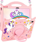 Uppuppy for iPad A16 Case/10th Generation Case - Girls Teens Cute Cartoon 10.9 Inch 2022 Tablet Cover with Rotating Stand Handle & Strap Soft Silicone 3D PK Unicorn Funda for iPad 11th 11 Inch 2025